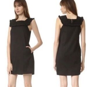 MADEWELL Black Sundream Fringe Crotchet Shift cotton dress pocket lined Size S 4